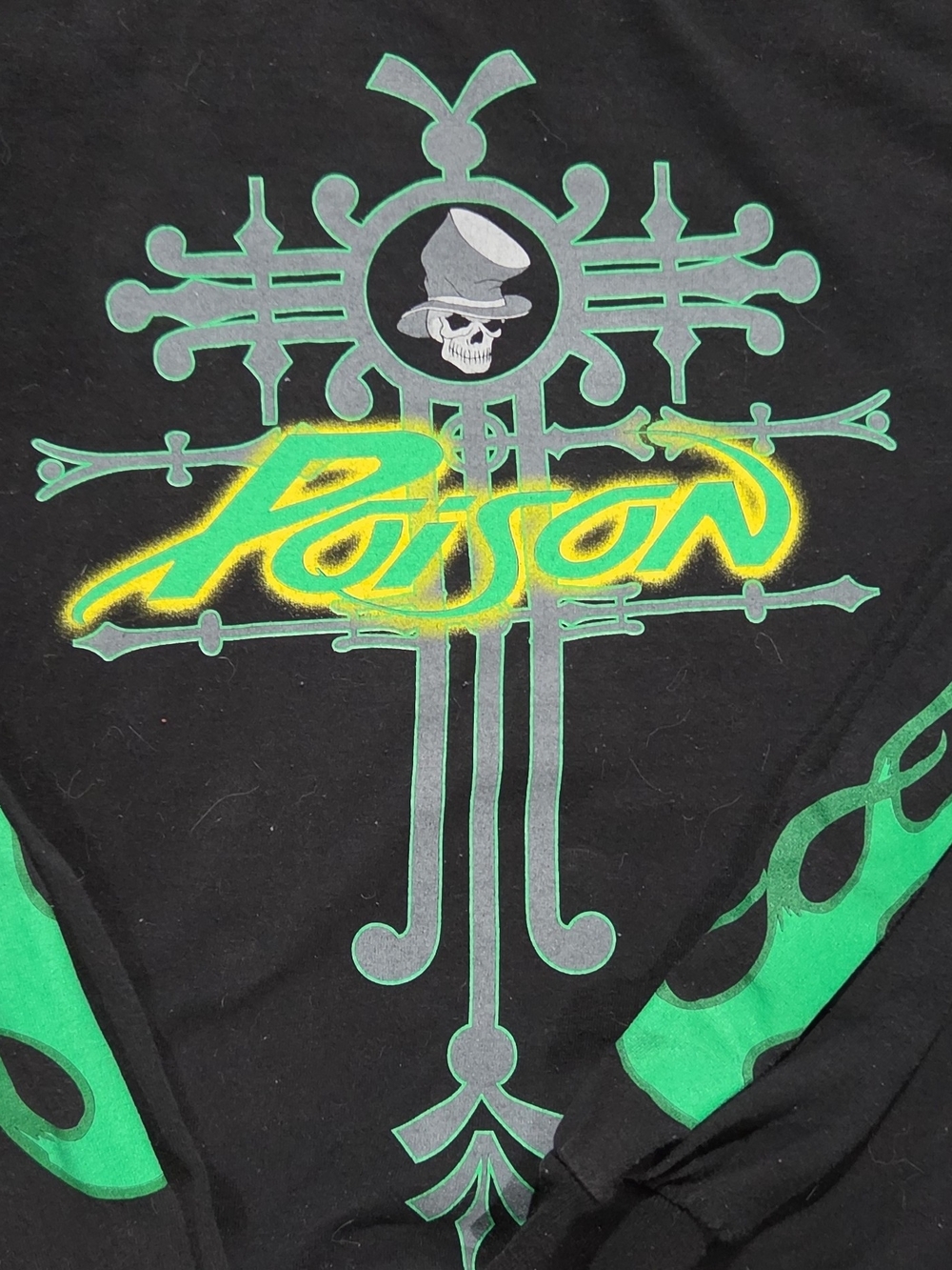 Delta Black Long-Sleeve Tee with Green and Yellow Graphic